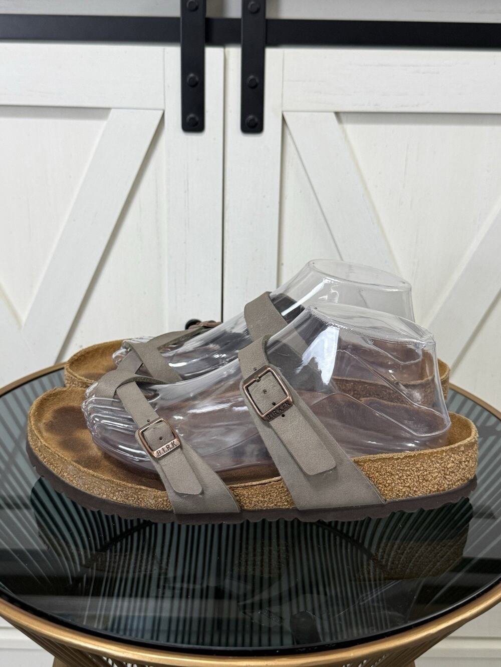Birkenstock Mayari Women’s Sandals Brown Leather Slip On Slide Size US 9 EU 40